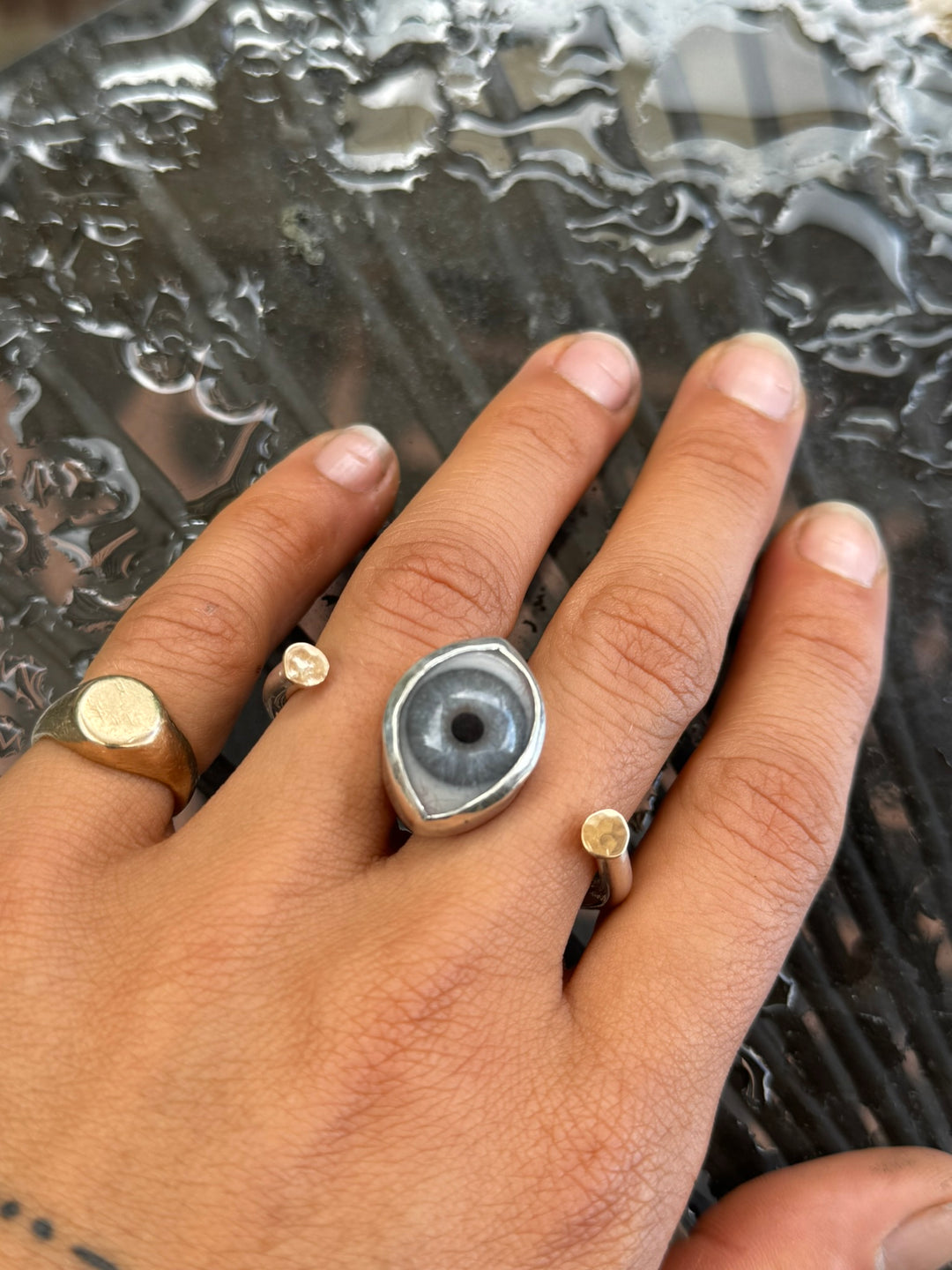 Eyeba x AA Gray 2-Finger Ring