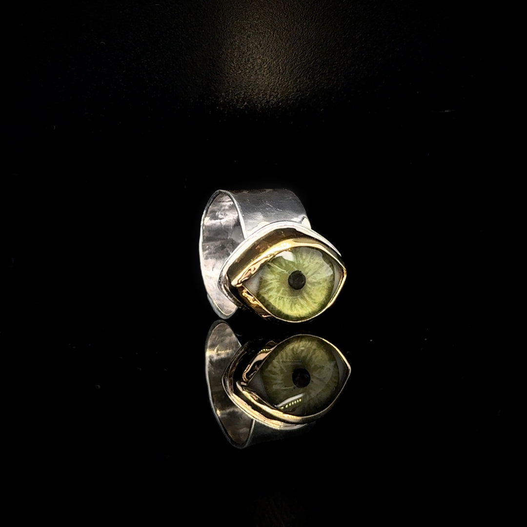 Eyeba X AA Green Gold Ring