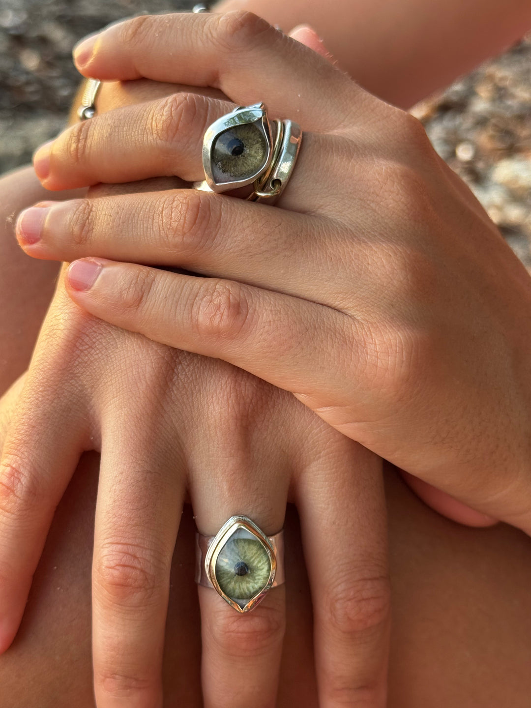 Eyeba X AA Green Eye Ring