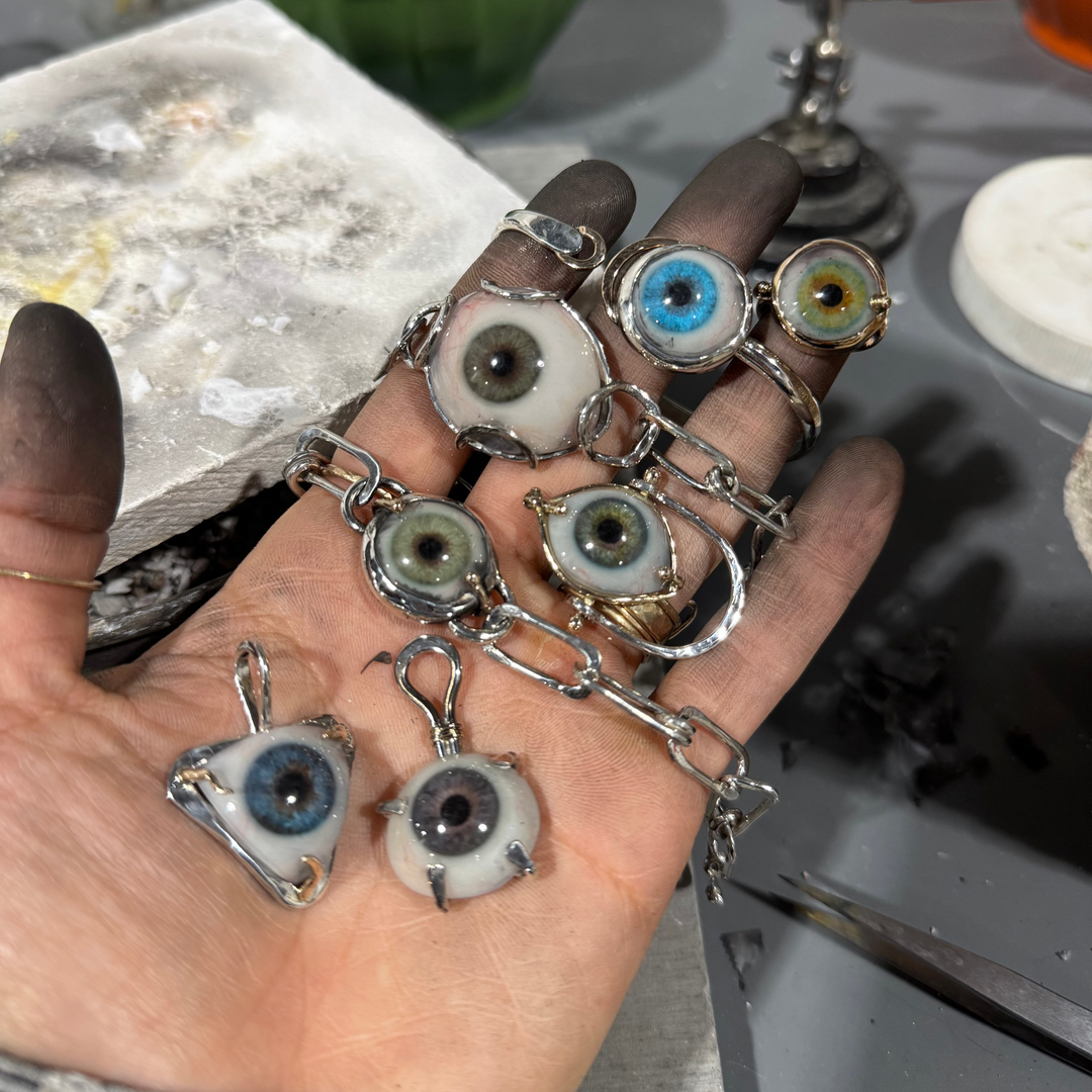 Eyeba X AA Blue Eye Triangle Pendant