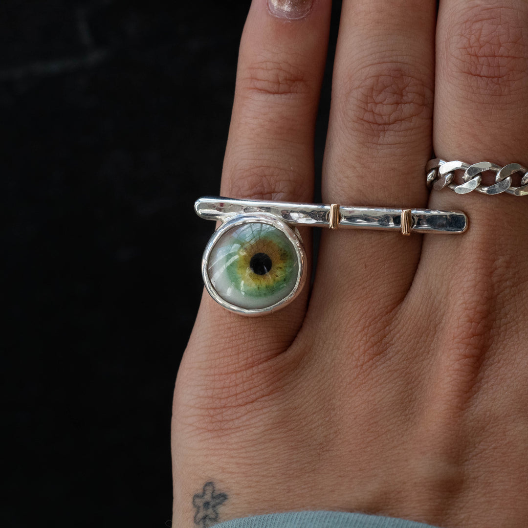 Eyeba X AA Green and Yellow Bar Ring