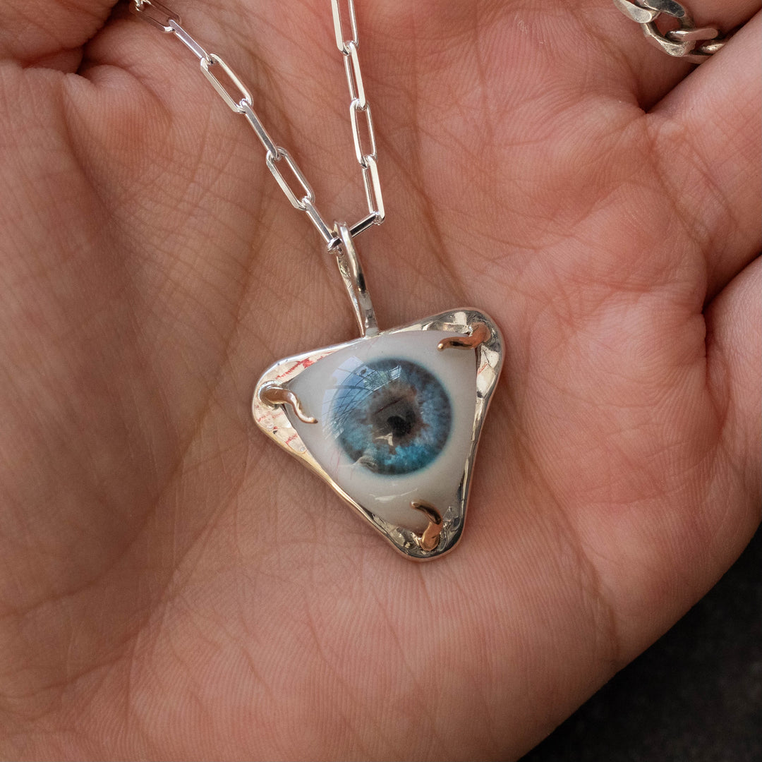 Eyeba X AA Blue Eye Triangle Pendant