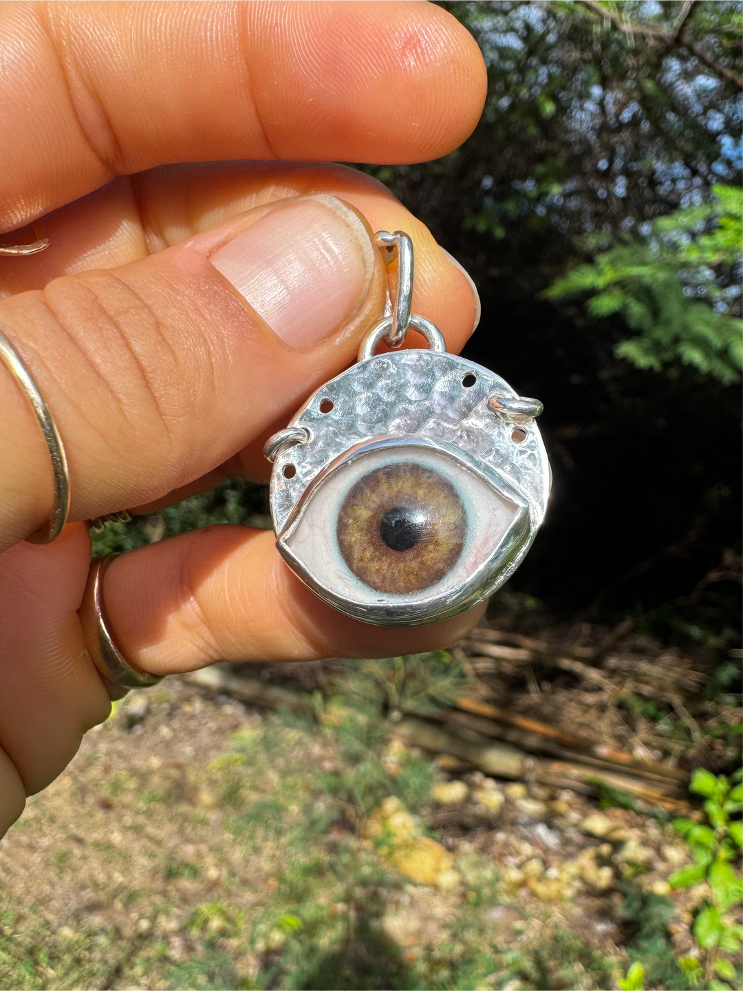Eyeba X AA Brown-Lavender Eye Pendant