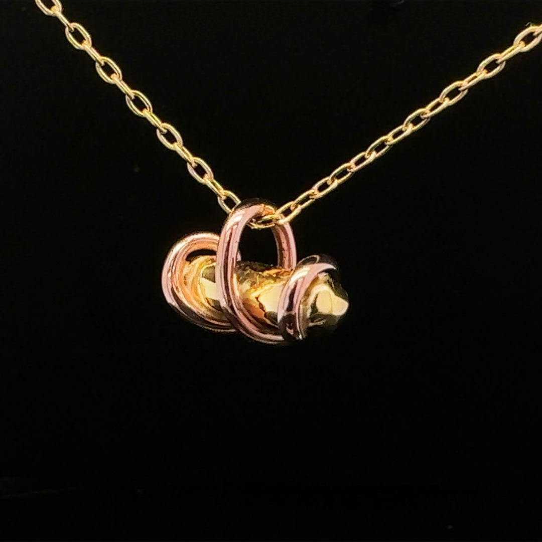 Rose Around Gold Spiral Charm