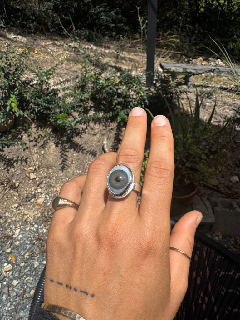 Grey Eye Ring