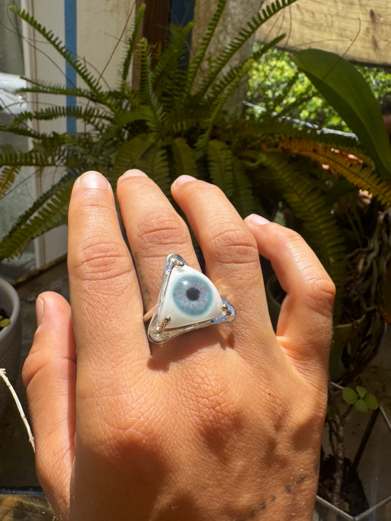 Lavender Triangle Eye Ring
