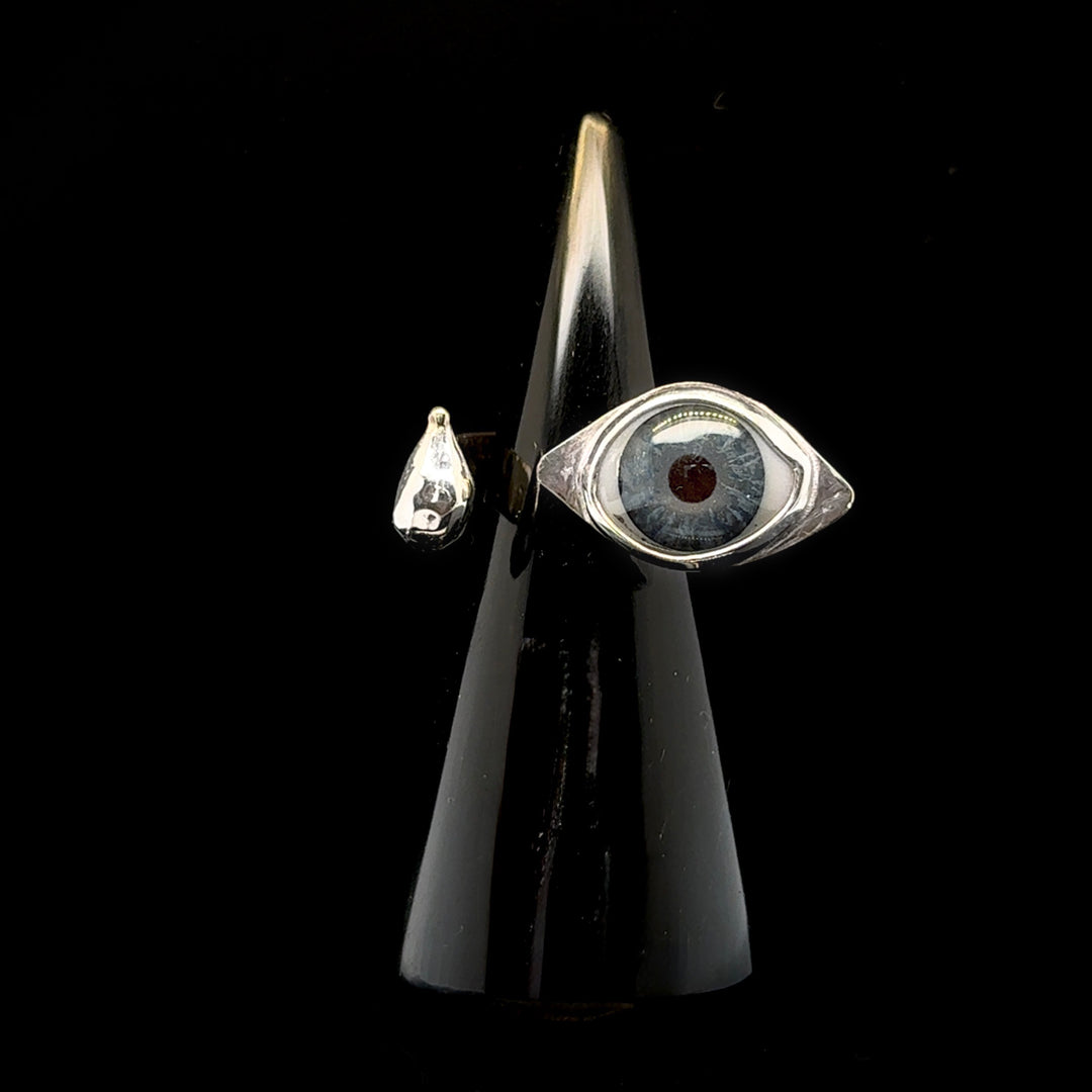 Eyeba X AA Blue Floating Teardrop Ring