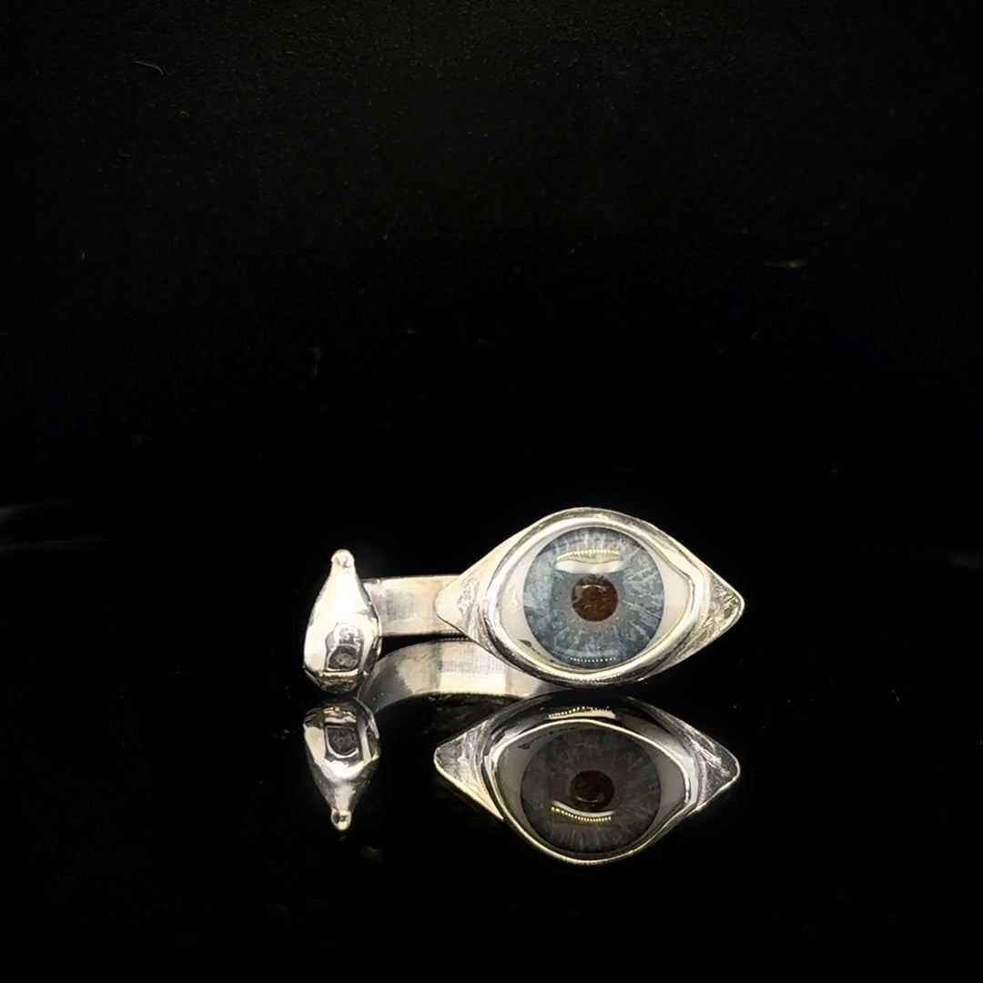 Eyeba X AA Blue Floating Teardrop Ring