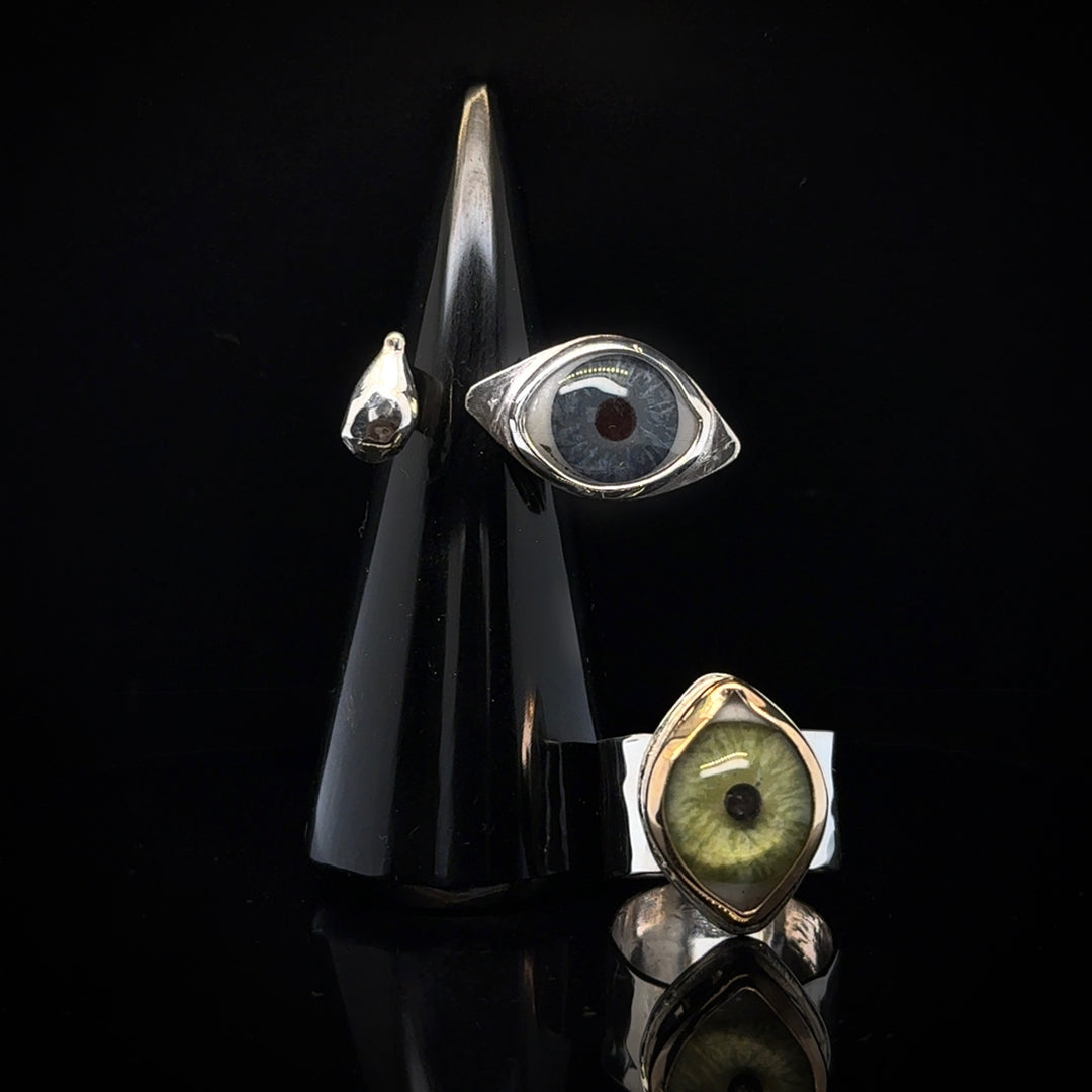 Eyeba X AA Blue Floating Teardrop Ring