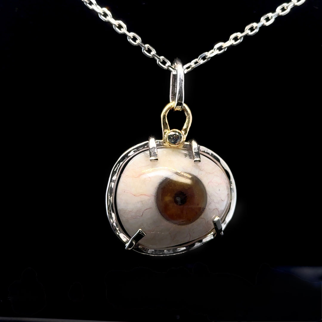 Brown Eye Custom Memorial Pendant | Eyeba X AA